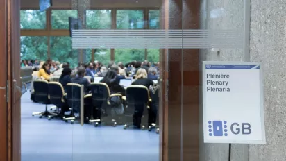 Entrance of the Governing Body room at the ILo 