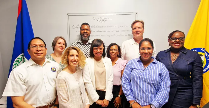 ILO staff with BCCI representatives, Belize 2024