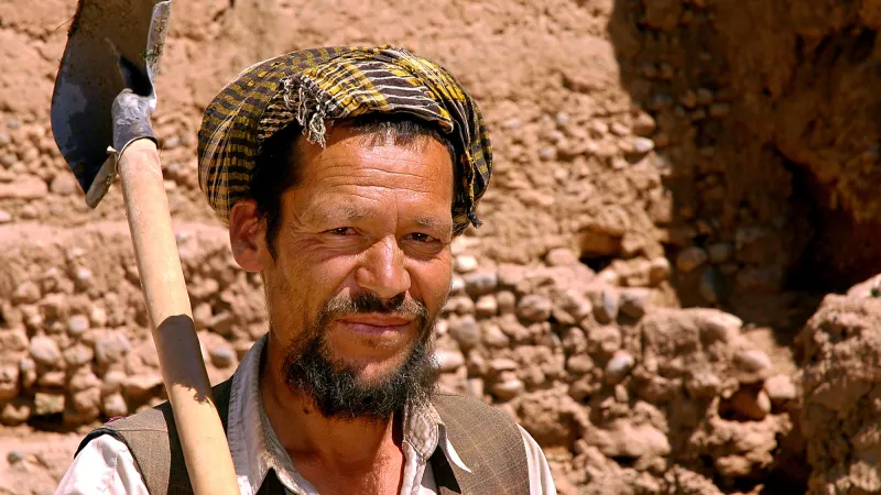 A worker in Afghanistan